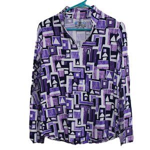 IBKUL Athleisure Wear Sun Protective UPF 50+ Icefil Cooling Tech Plum/Navy (M)